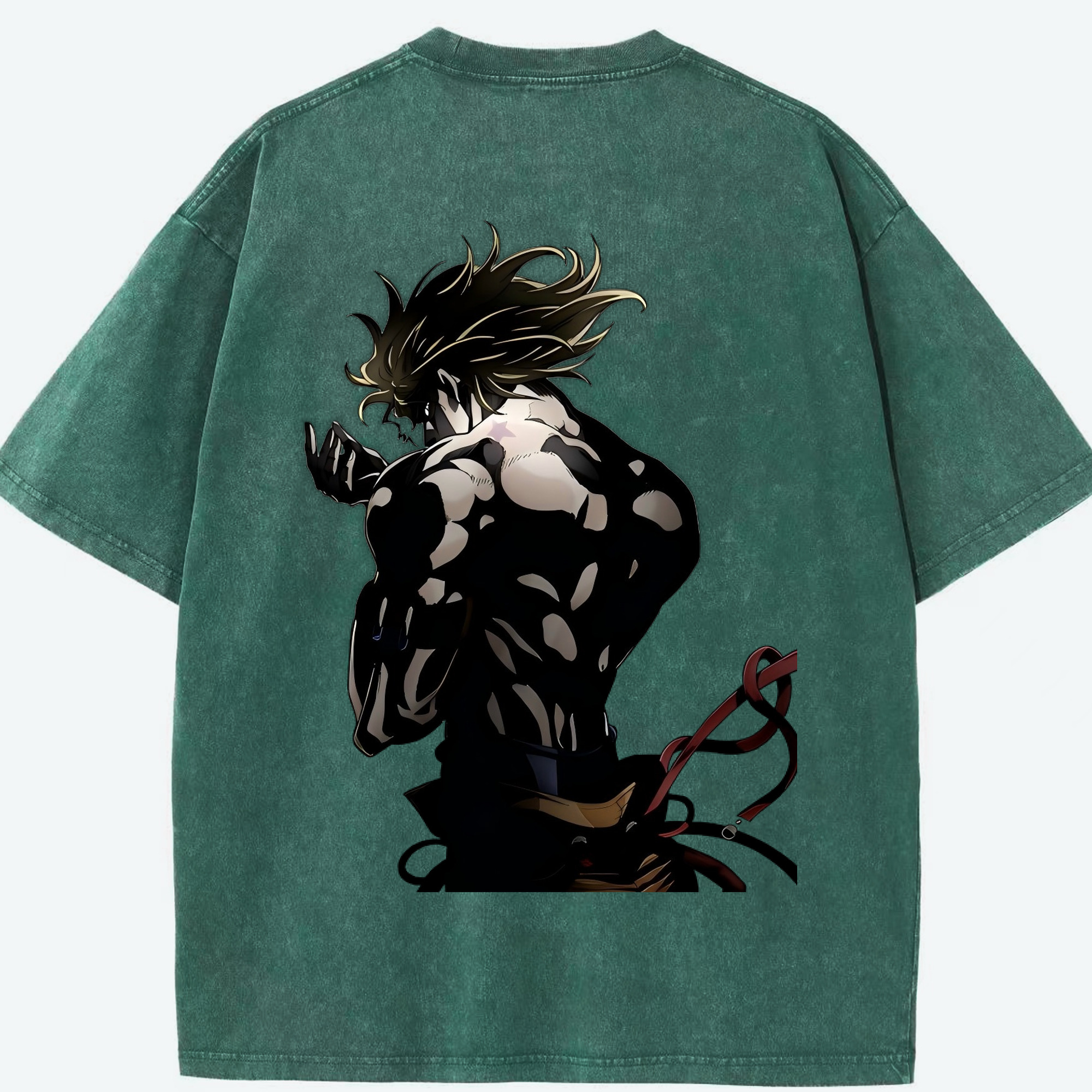 （画像用） ジョジョの奇妙な冒険 ディオ?ブランドー JoJo's Bizarre Adventure Dio Brando 綿100% ヴィンテージ風 半袖Tシャツ（背面プリント）